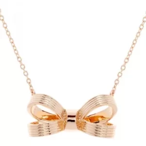 image of Ted Baker Ladies Rose Gold Plated Oppela Mini Opulent Bow Necklace