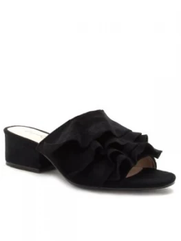 Image of Qupid Cass ruffle mule Black