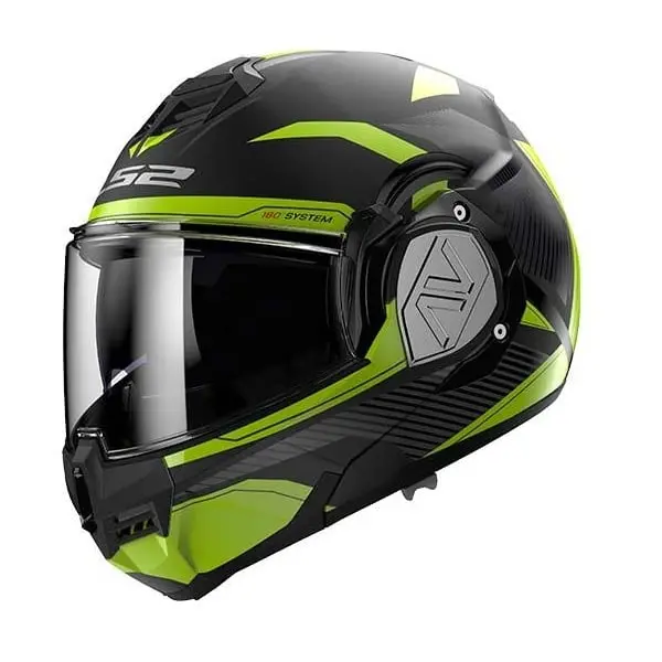 Image of LS2 FF906 Advant Revo Matt Black H-V Yellow 06 Modular Helmet Size S