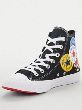 Converse Chuck Taylor All Star Multi Logo - Black/Red, Size 3, Women