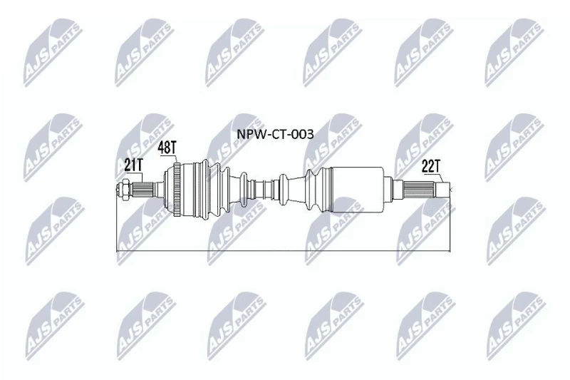 Image of NTY NPW-CT-003 Drive shaft Manual Transmission, Front Axle Drive Shaft (13)