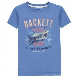 Image of Hackett Hackett Boys Short Sleeved Shark T-Shirt - 5PH Blue