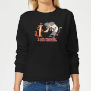 image of I Am Weasel Characters Womens Sweatshirt - Black