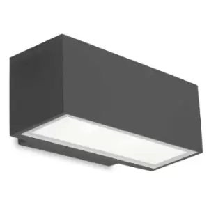 image of Afrodita Outdoor LED Up & Down Wall Light Urban Grey 22cm 1217lm 4000K IP65