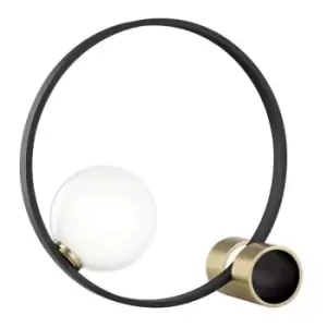 image of Zena 1 Light Table Lamp Brass, Black, Glass