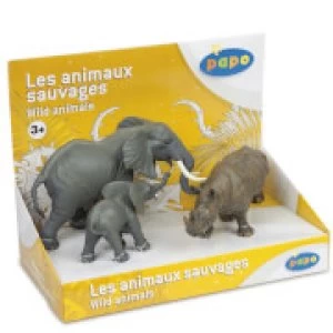 image of Papo Wild Animal Kingdom: Display Box Wild Animals 3 (3 Figurines)