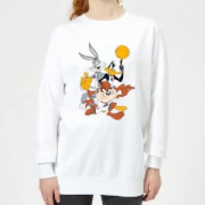 Image of Space Jam Group Shot Womens Sweatshirt - White - L