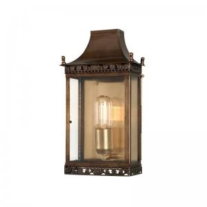 1 Light Outdoor Wall Lantern Light Antique Brass IP44, E27