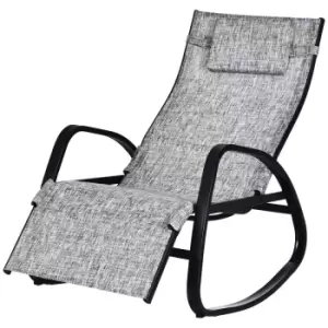 image of Outsunny Patio Adjust Lounge Chair w/ Footrest- Grey