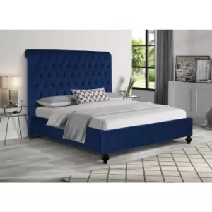 Image of Fiona Bed Double Plush Velvet Blue
