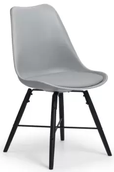 image of Julian Bowen Kari Grey Seat & Black Legs Dining Chair