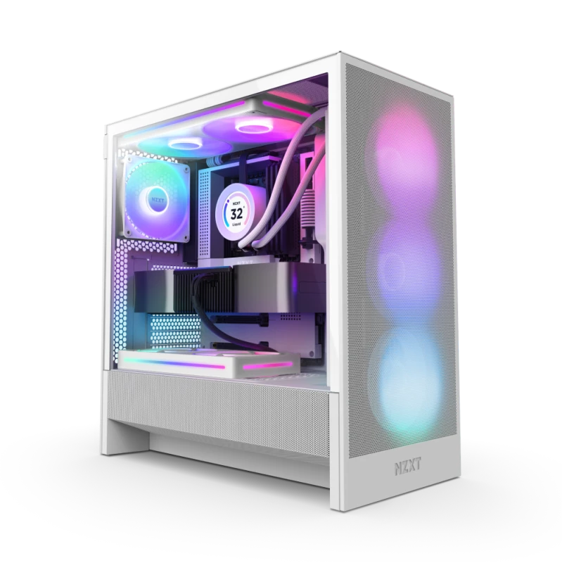 Image of NZXT H5 Flow RGB (2024) Mid-Tower Case - All White