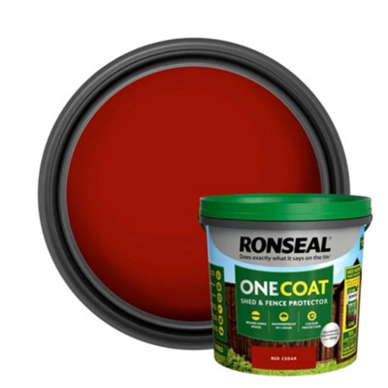 Image of Ronseal One Coat Shed & Fence Red Cedar 5Lt 5.0564E+12