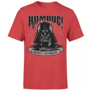 Image of Star Wars Christmas Darth Vader Humbug! Red T-Shirt - L