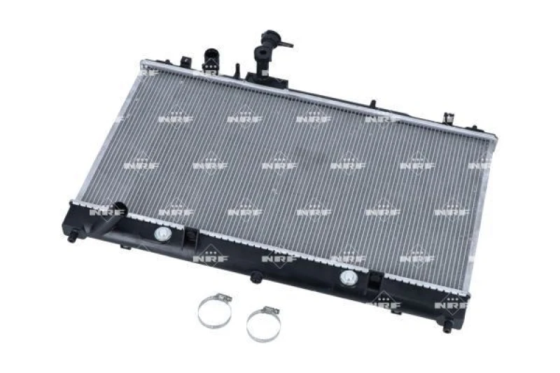 Image of NRF 53412 Engine radiator EASY FIT Brazed cooling fins, Aluminium, with mounting parts Aluminium Radiator,engine cooling (470)