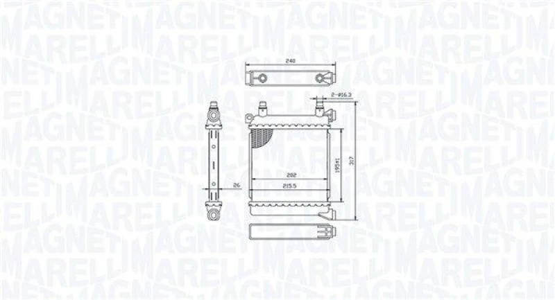 Image of MAGNETI MARELLI Engine radiator MAGNETI MARELLI 350213214500