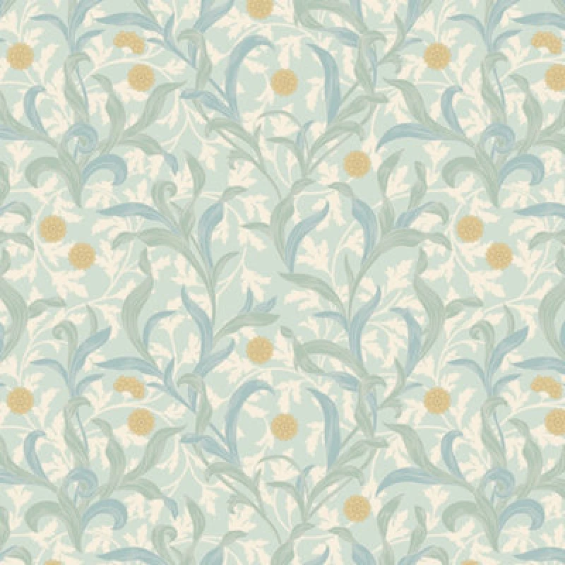 Image of Hoopla Walls Floral Trail Duckegg Blue Wallpaper