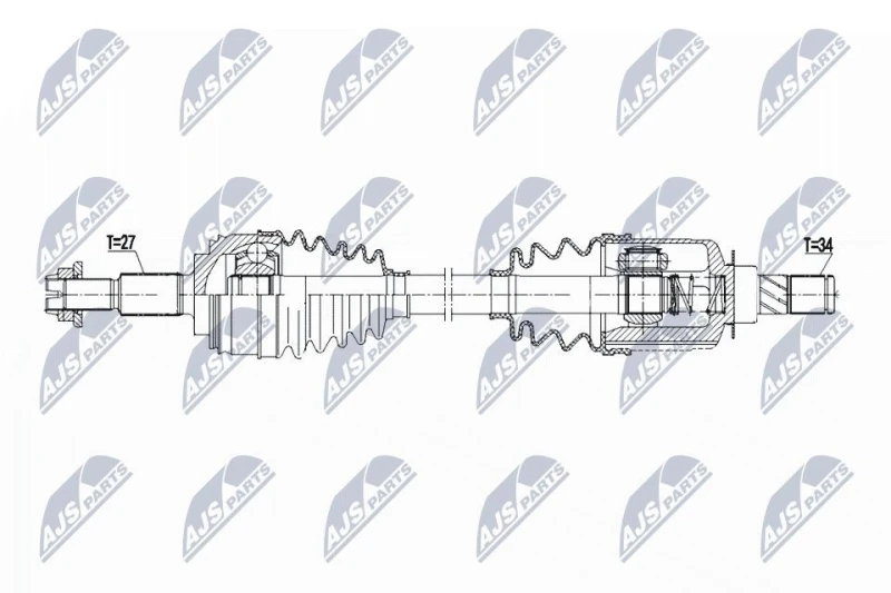 Image of NTY NPW-RE-202 Drive shaft Automatic Transmission, Front Axle Left Drive Shaft (13)