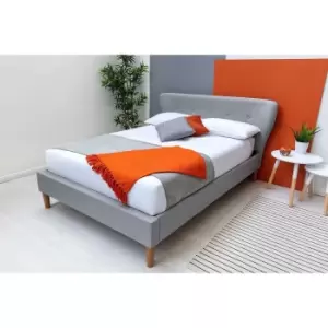 Image of Crazy Price Beds Chatwell Grey Fabric Winged Double Bed