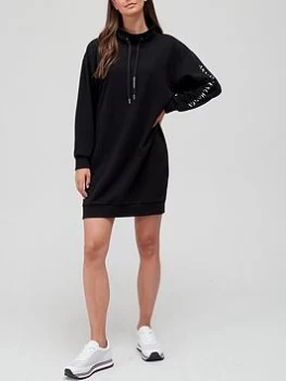 Image of Armani Exchange Embellished Arm Jersey Sweater Dress Black Size XL Women