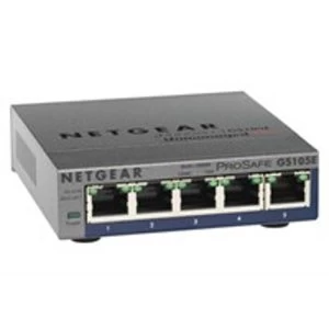 image of Netgear GS105PE Unmanaged L2 Gigabit Ethernet (10/100/1000) Power over Ethernet (PoE) Grey