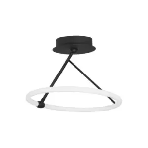 image of Merano - Brockton Integrated LED Semi Flush Light Sandy Black Aluminium LED 21W 1900Lm 3000K