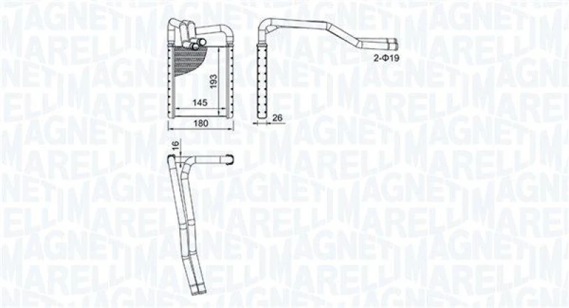 Image of MAGNETI MARELLI Heater matrix MAGNETI MARELLI 350218508000