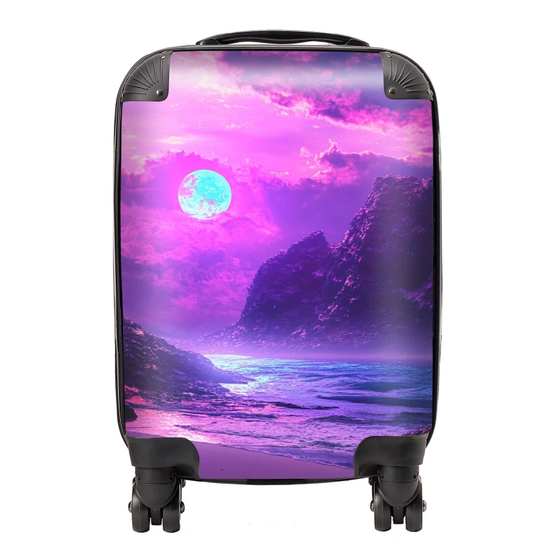 Image of Designer Luggage Elena Sable: 00006 Suitcase in Purple Size: Large Purple Unisex Large