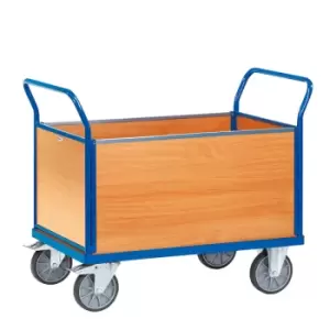 Image of Fetra Beech Veneer 4 Sided Platform Trolley 1000 x 700mm - 600kg