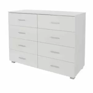 Image of Lido 4 + 4 Drawer Wide Chest of Drawer White