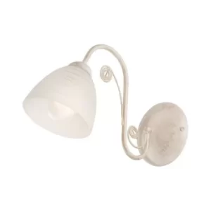 Image of Emilio Wall Light With Glass Shade White, 1x E27