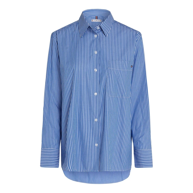 Image of Tommy Hilfiger Striped Poplin Shirt blue Women 8;10;12;14