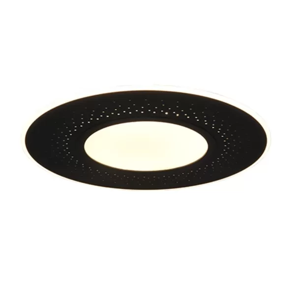 image of Verus Modern 70cm Decorative Flush Ceiling Light Black Matt 2700-6500K Remote control