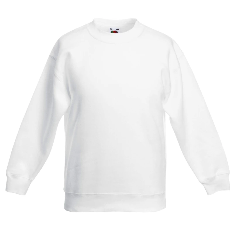 Image of Fruit of the Loom Classic 80 20 Set-In Sweatshirt Pack of 2 in White Size: 12-13 Years White Unisex 12-13 Years