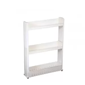 image of 3 Tier Slide Out Kitchen Bathroom Storage Tower Shelf