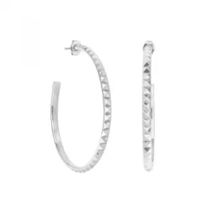 Image of Karl Lagerfeld Large Pyramid Hoop Earrings