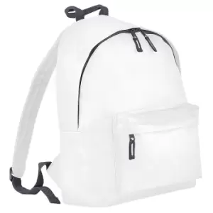 Image of Beechfield Childrens Junior Fashion Backpack Bags / Rucksack / School (Pack Of 2) (One Size) (White/ Graphite Grey)