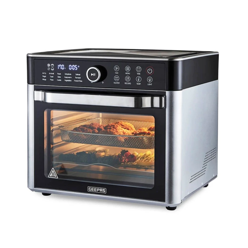 Image of Geepas 22L Air Fryer Oven with Vortex Technology & 15 Preset Modes in Silver Silver Unisex