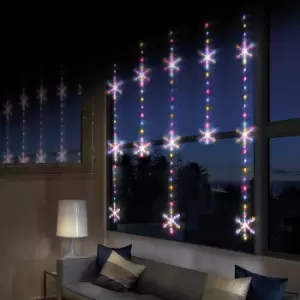 image of Premier 390 LED Snowflake Pin Wire Curtain Christmas Lights