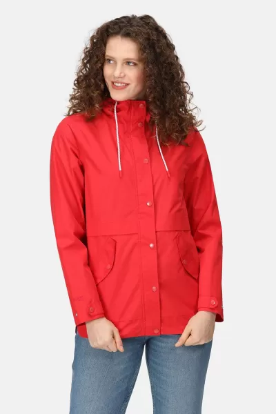 image of Regatta Bayla Miami Red Waterproof Hooded Jacket - Womens - Size: 16