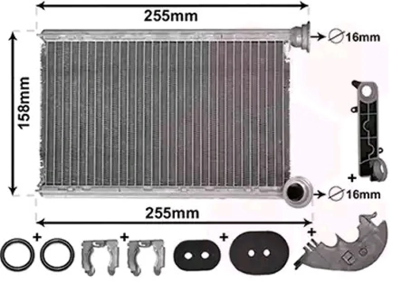 Image of VAN WEZEL 43006551 Heat Exchanger Side Connector Heat Exchanger,interior heating (467)