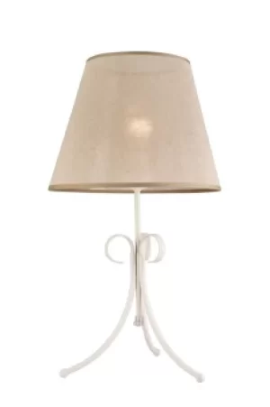 image of Lorenzo Table Lamp With Fabric Shade White, 1x E27