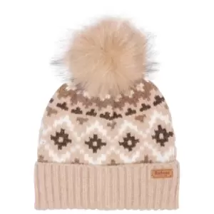 Image of Barbour Womens Claudia Fairisle Beanie Rosewood One Size