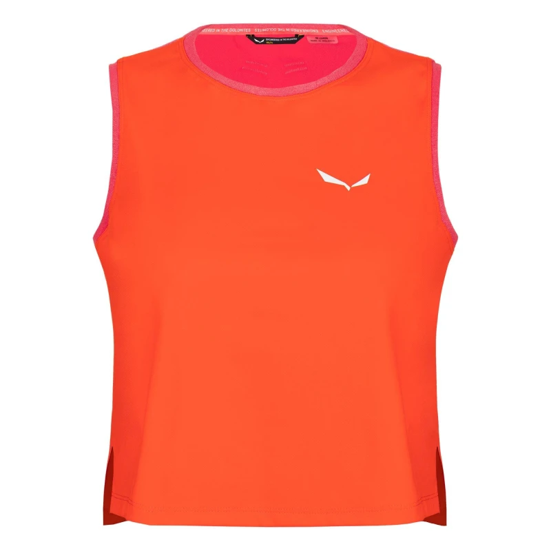 Image of Salewa Womens Dry Hybrid Tank Vest Red Orange female 8 (XS)