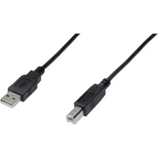 Image of Digitus USB cable USB 2.0 USB-A plug, USB-B plug 1.80 m Black AK-300105-018-S AK-300105-018-S