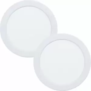 Image of 2 pack Wall / Ceiling Flush Downlight 166mm White Spotlight 10.5W 3000K led