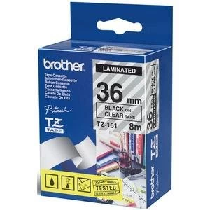 Image of Original Brother P-touch TZ111 6mm Tape - Black on Clear