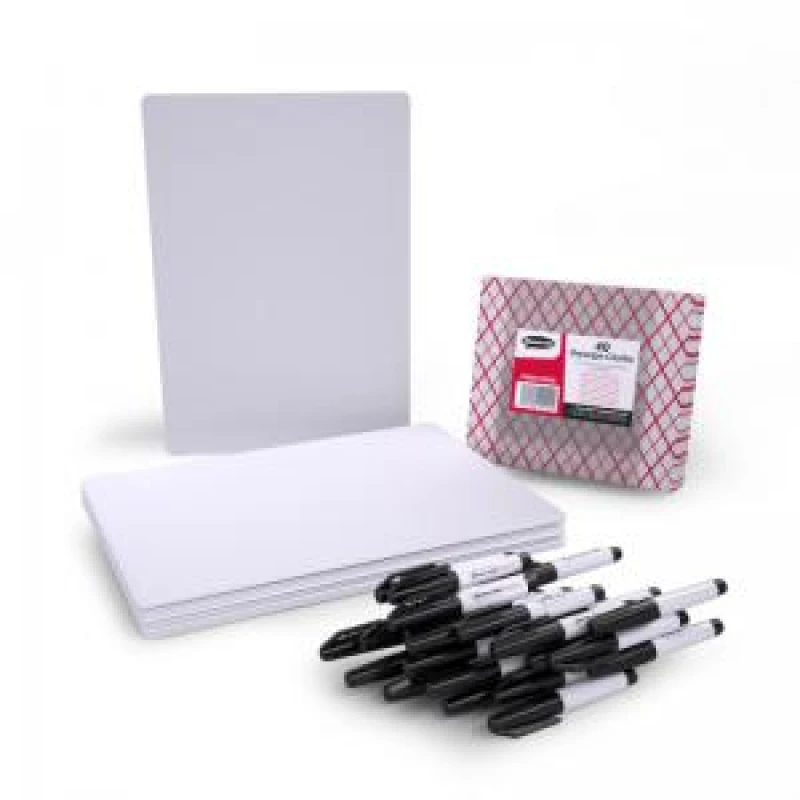 Image of Show-me Basics Whiteboard Set A4 Plain with Drywipe Markers and EXR56447EA