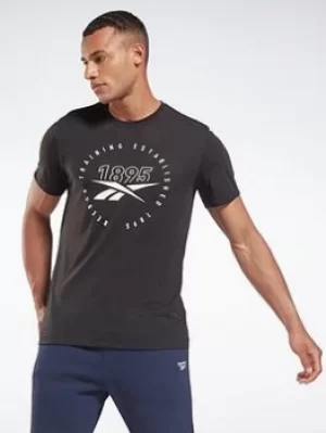 Image of Reebok Graphic Series Speedwick Tee, Black/White, Size L, Men