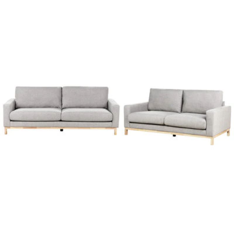 Image of Beliani Living Room Set 5 Seater Siggard Fabric Grey